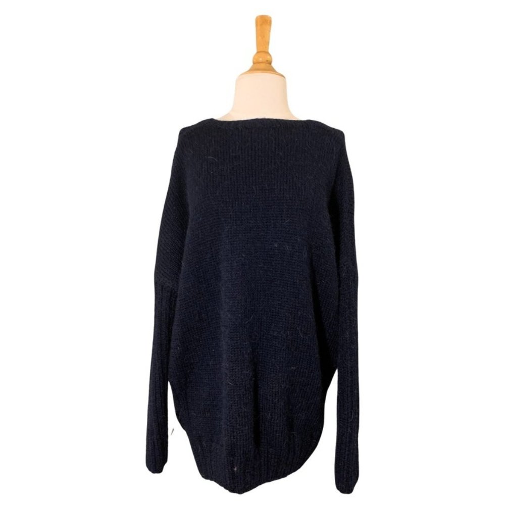 Reversible Dark Navy Blue Knit Sweater
